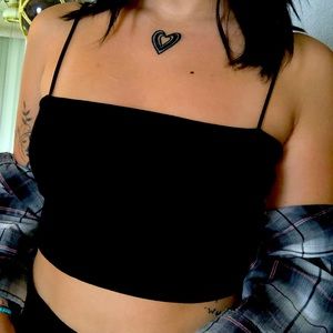 shein black cropped tank top